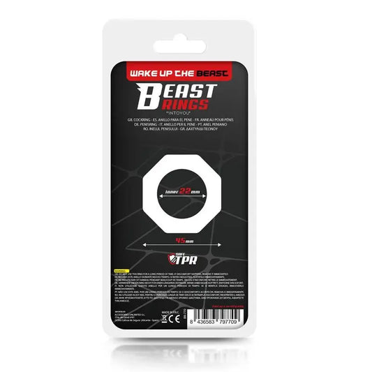 Beast Rings Super Flexible Polygonal Penis Ring 2.2 Cm Black