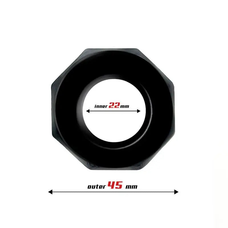 Beast Rings Super Flexible Polygonal Penis Ring 2.2 Cm Black