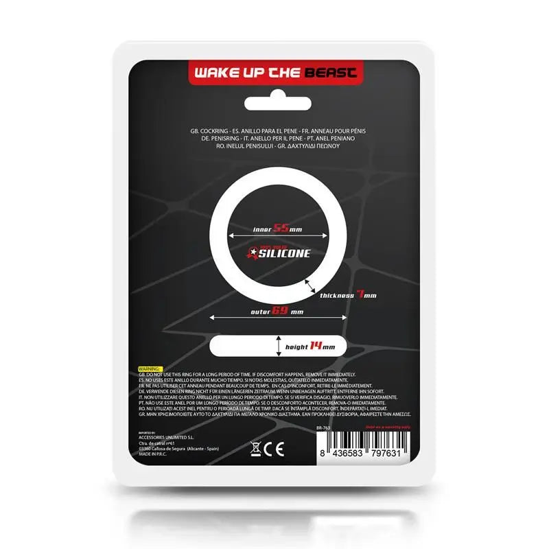Beast Rings Solid Silicone Penis Ring 5.5 Cm Black