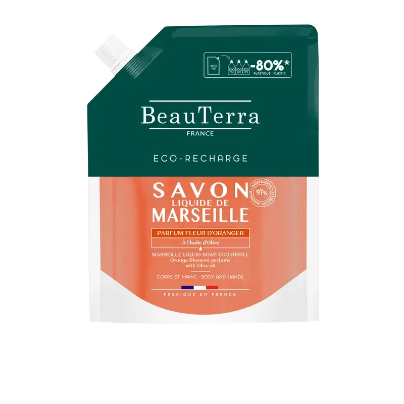 Beauterra Body Hygiene Refill Marseille Soap Orange Blossom 900 Ml