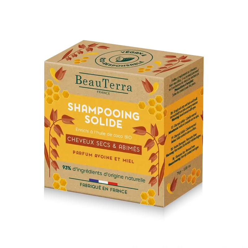 Beauterra Solid Oatmeal & Honey Solid Shampoo (Dry Hair) , 75 g
