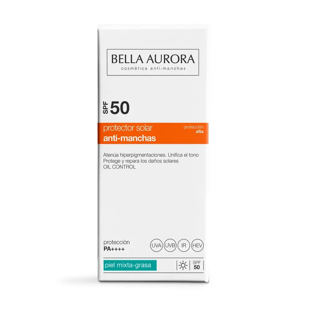 Bella Aurora Anti-Blemish Sunscreen Spf50. Oily-Mixed Skin, 50 ml