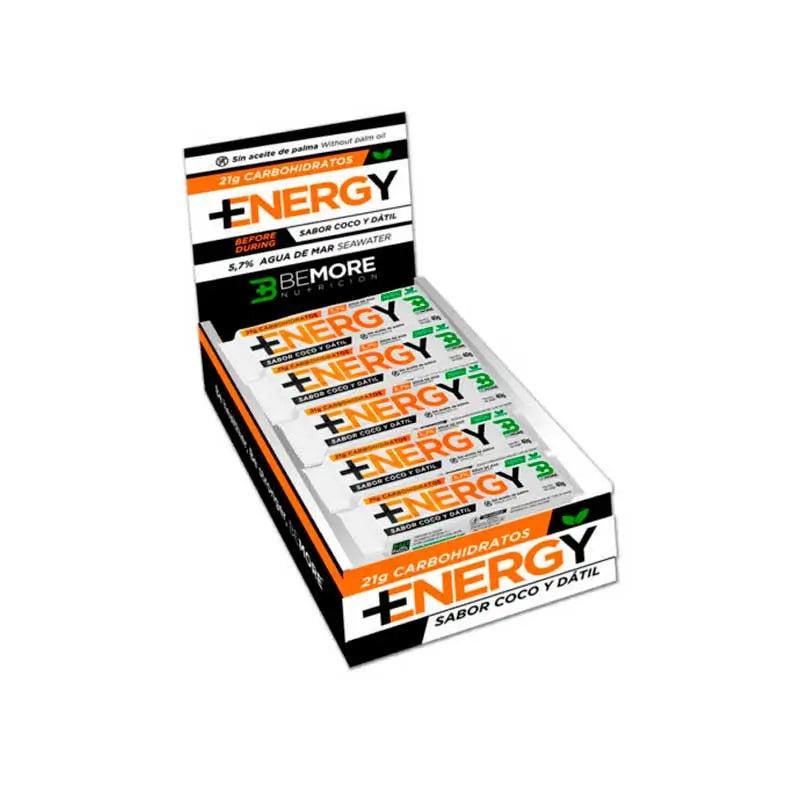 Bemore Nutrition Energy+ Energy Bar Coconut & Date Flavour Box 18 units