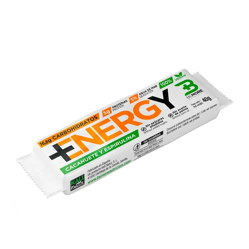 Bemore Nutrition Energy+ Energy Bar Peanut & Spirulina flavour