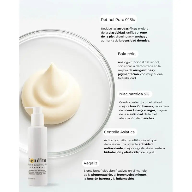 Bendito Retinol & Bakuchiol Body Cream, Pack 2 x 200 ml
