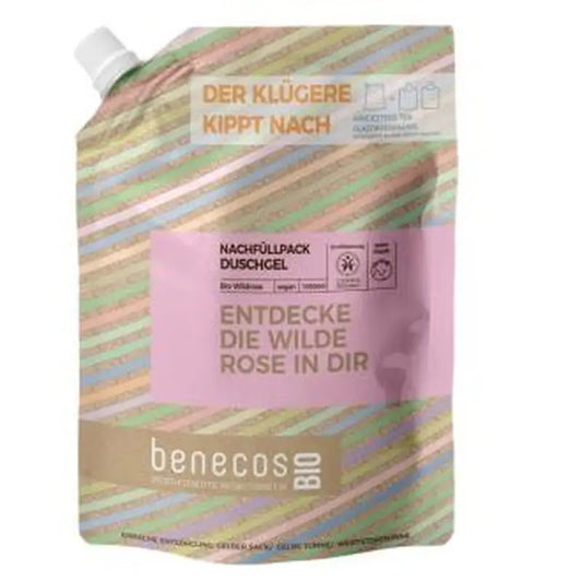 Benecos Rose Bath Gel M.Refill 1Lt. Bio Vegan