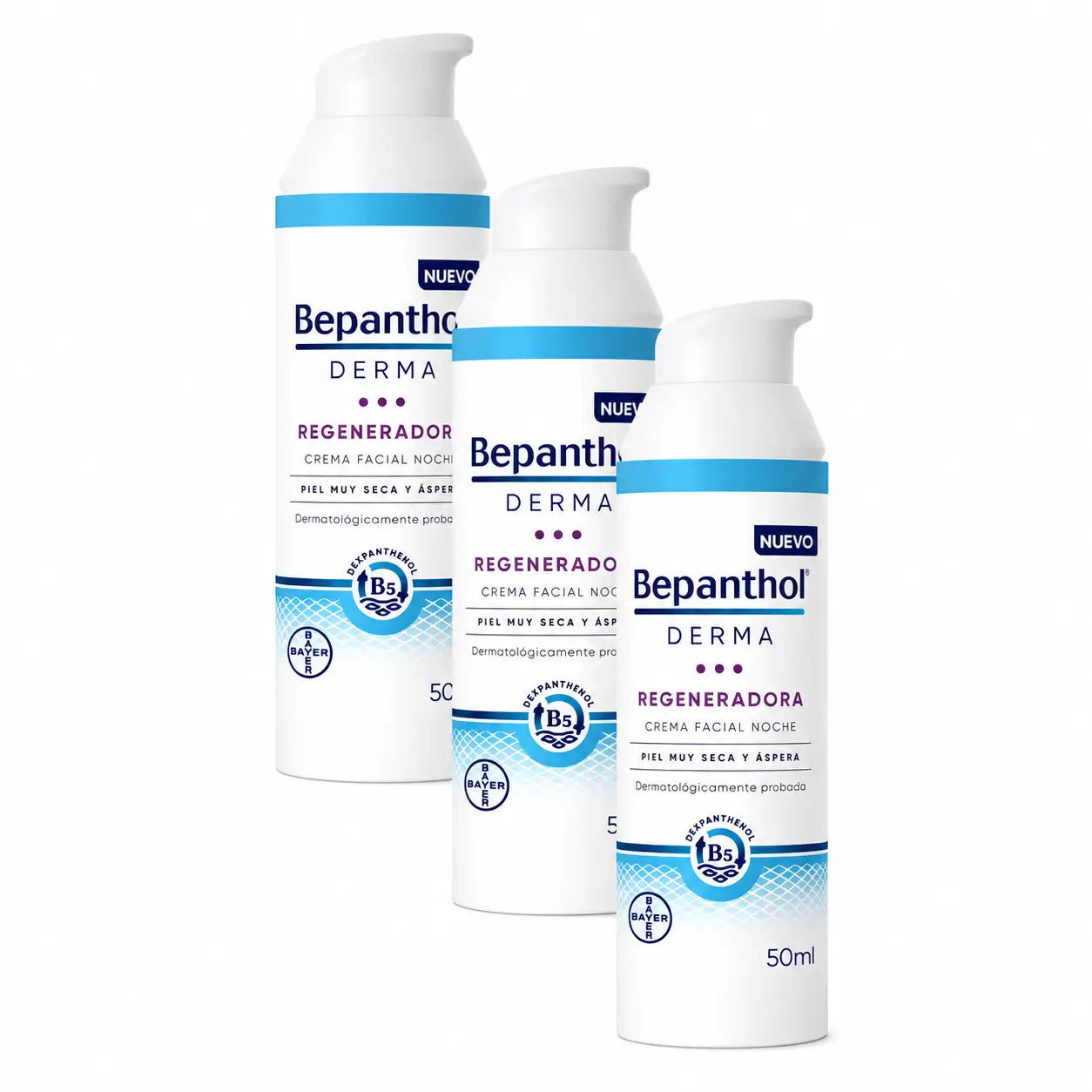 Bepanthol Regenerating Facial Night Cream, Pack of 3 x 50 ml