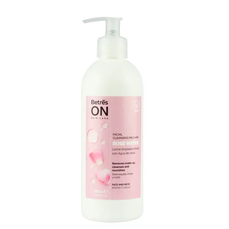 Betres On Facial Cleansing Milk Rose Water, 380 ml