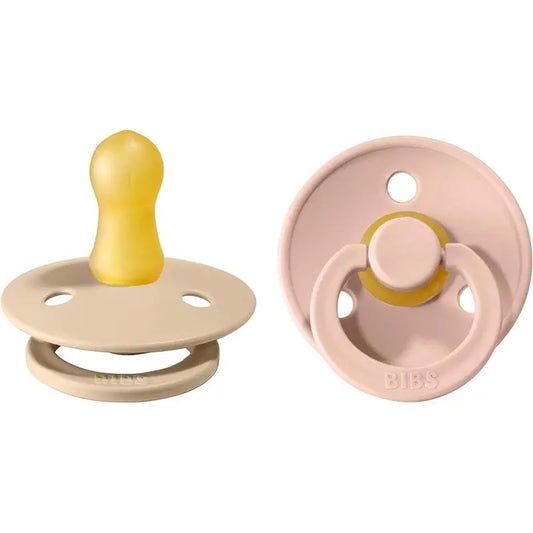 BIBS 2 Soothers Colour Round Blush/Vanilla 0/6 Months