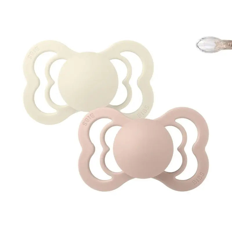 BIBS 2 Soothers Supreme Blush/Ivory Silicone 0/6 Months