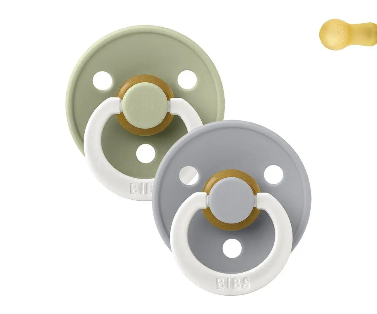 Bibs 2 Nocturnal Soothers Colour Round Sage/Cloud 0-6 M