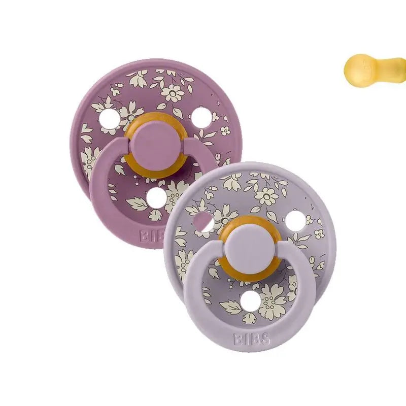 Bibs Liberty 2 Pacifiers Colour Round Capel Fossil Grey Mix 6-18 M