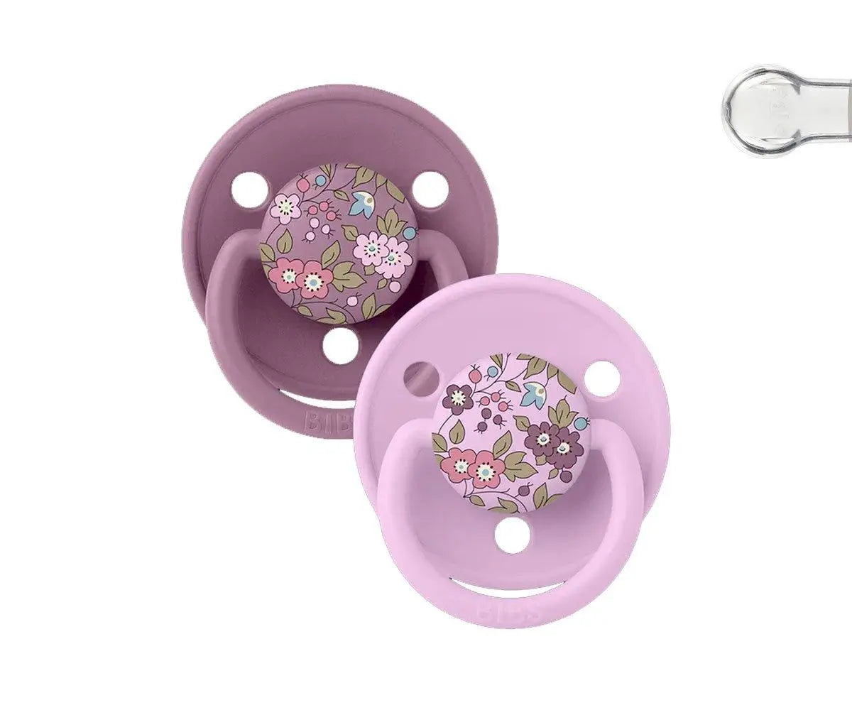 Bibs Liberty 2 De Lux Chamomile Lawn Mauve Mix Silicone Pacifiers