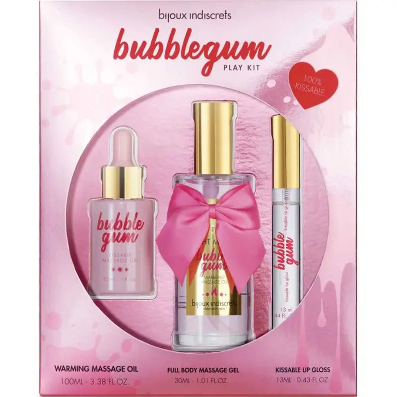 Bijoux Indiscrets Bubblegum Play Kit With Oil, Gel & Lip Gloss