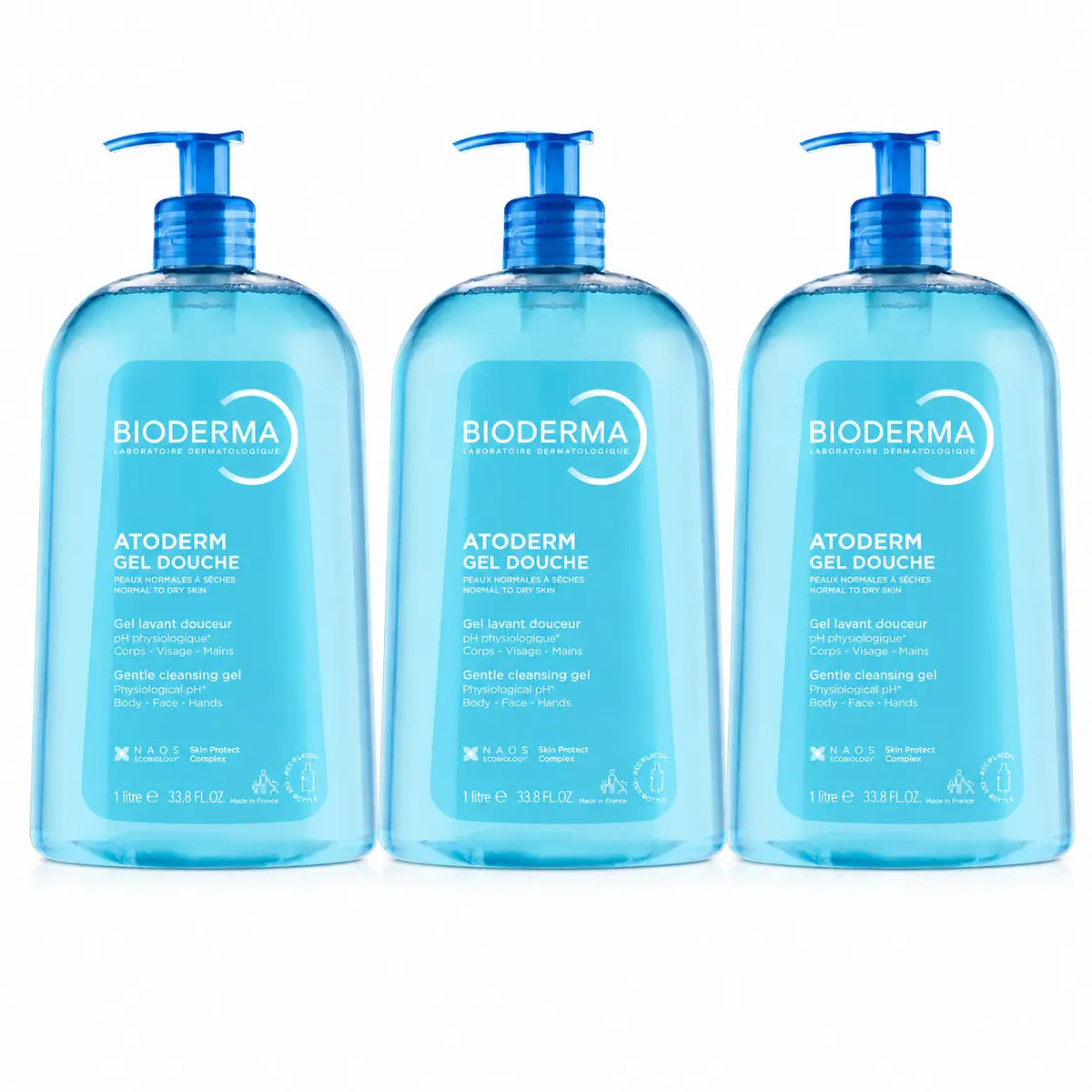 Bioderma Atoderm Shower Gel 1 litre, pack of 3