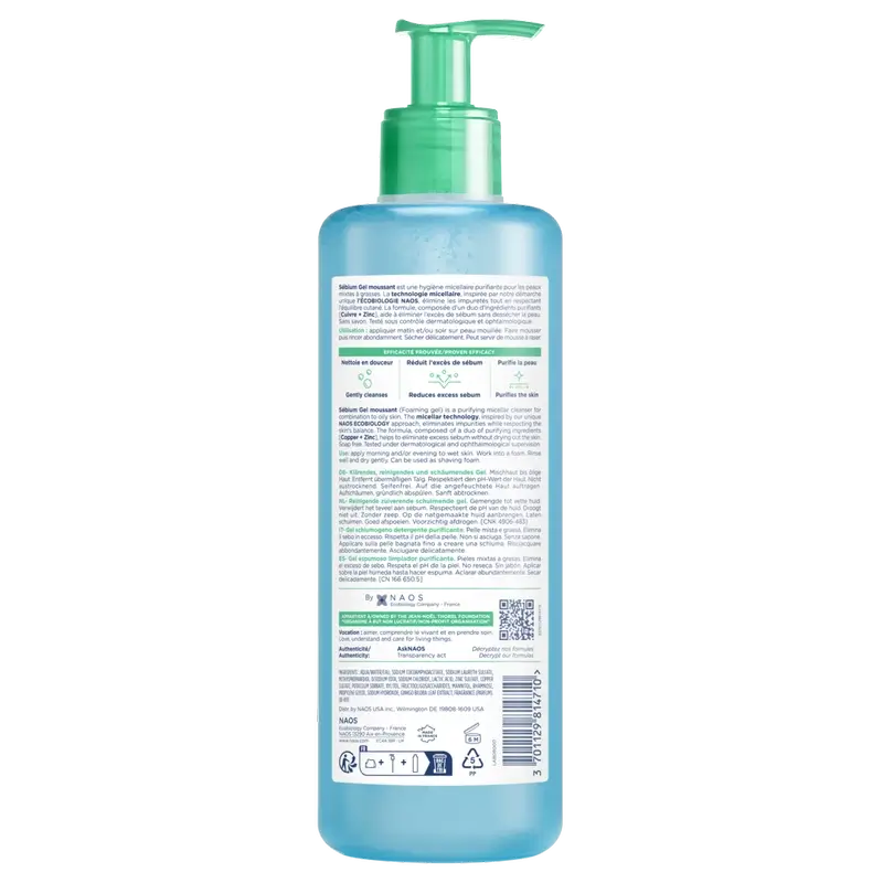 Bioderma Sébium Moussant Purifying Gel, 400 ml