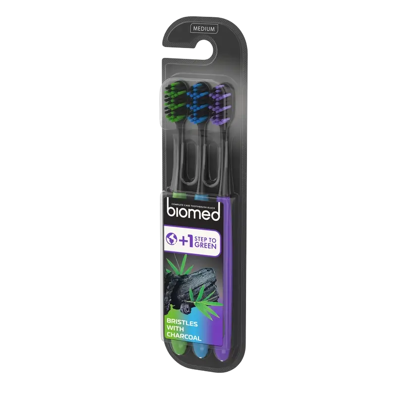 Biomed Toothbrush Black , 3 pieces