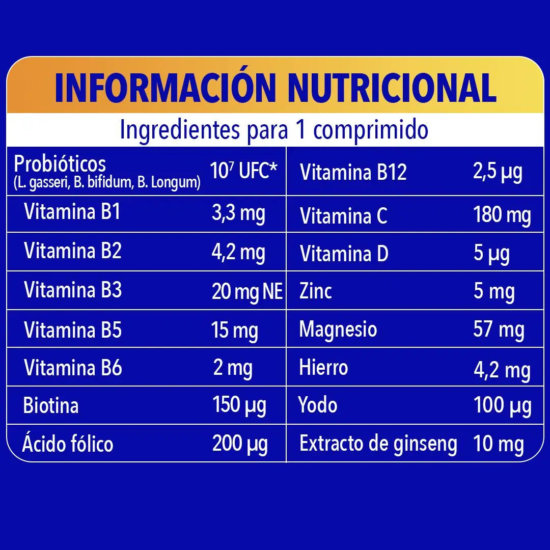 Bion3 Energy Multivitamin Tablets with Probiotics, Vitamin B12, C and Magnesium