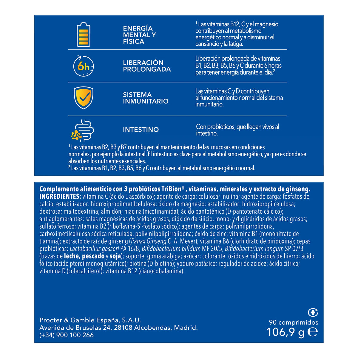 Bion3 Energy Multivitamin Tablets with Probiotics, Vitamin B12, C and Magnesium