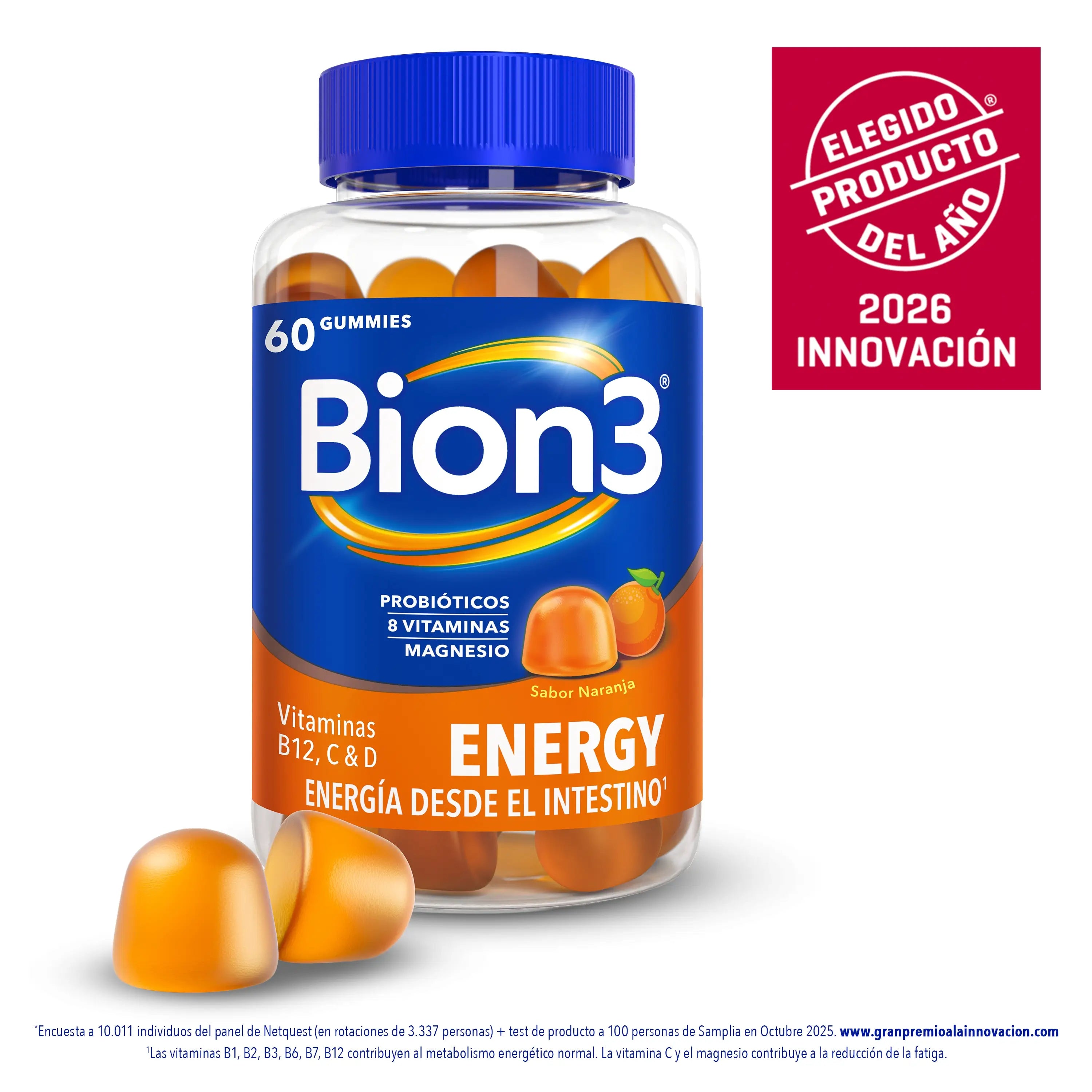 Bion3 Gummies Energy, Vitamins with Probiotics, Vitamin B12, Vitamin C, Vitamin D and Magnesium