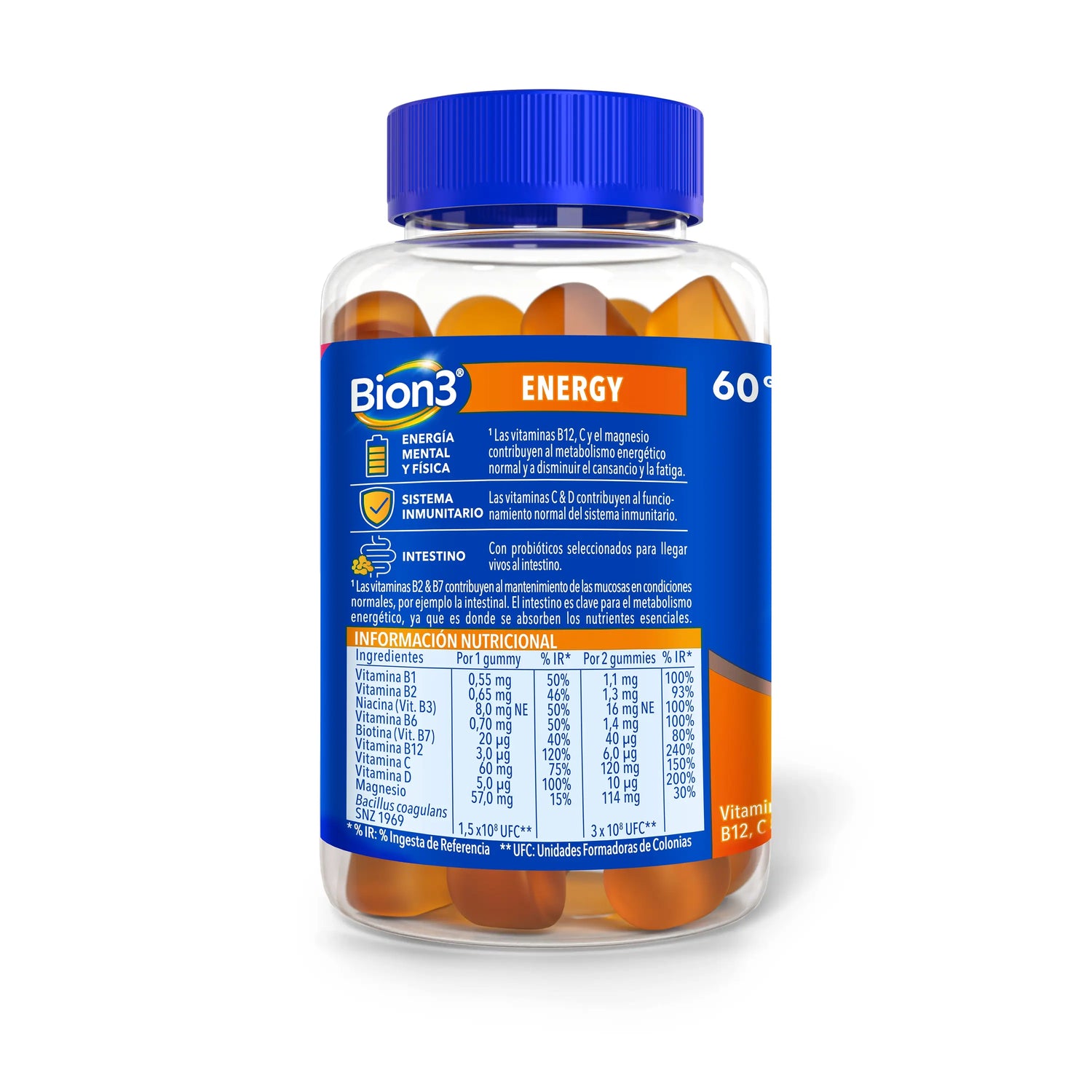 Bion3 Gummies Energy, Vitamins with Probiotics, Vitamin B12, Vitamin C, Vitamin D and Magnesium