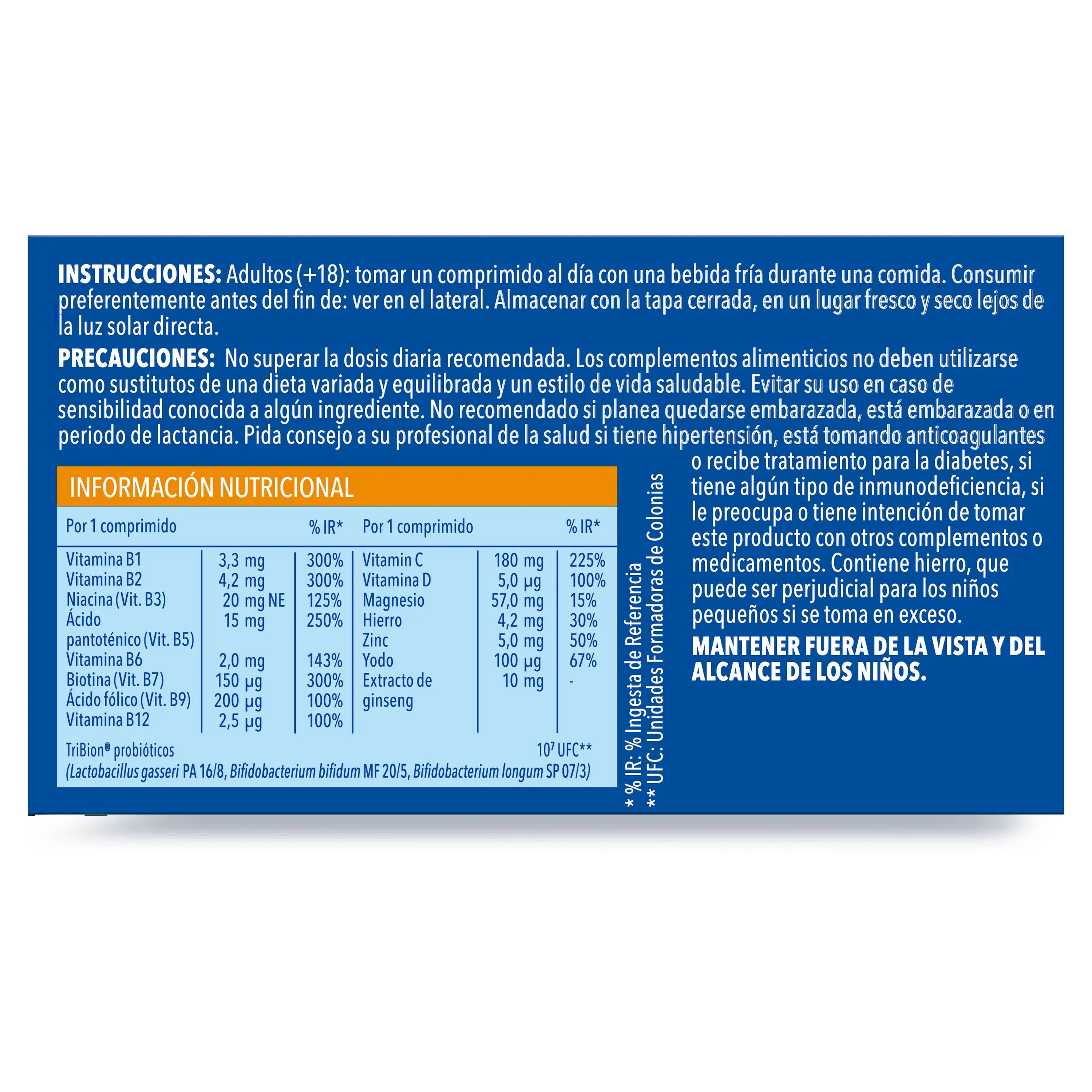 Bion3 Energy Multivitamin Tablets with Probiotics, Vitamin B12, C and Magnesium