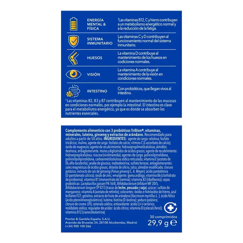 Bion3 Energy 50+ Multivitamins, 30 Tablets