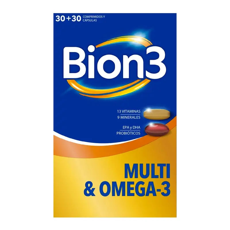 Bion3 Multi & Omega-3 With Probiotics, 60 capsules