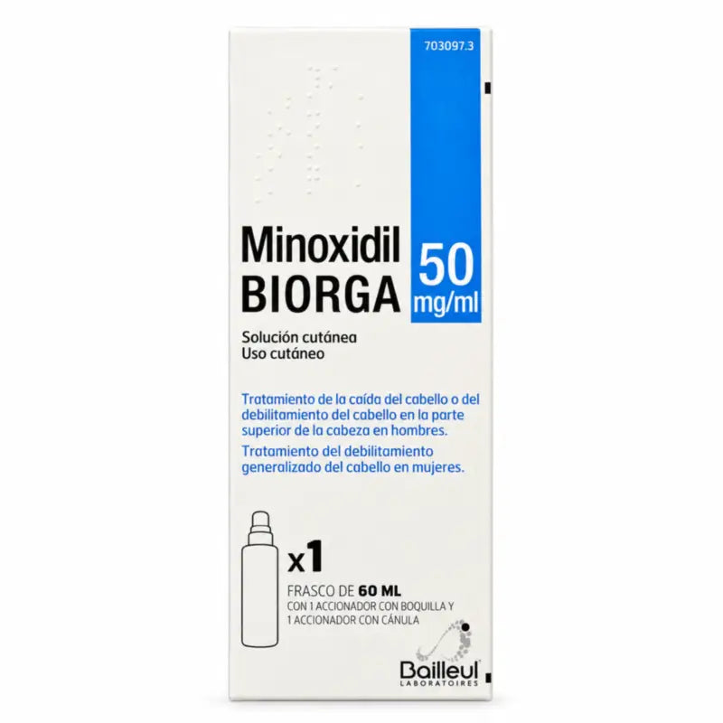 Biorga 50 Mg/ ml Minoxidil Cutaneous Solution 1 Bottle x 60 ml
