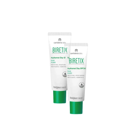 BIRETIX Hydramat Day SPF 30 Fluid, Pack of 2 x 50 ml