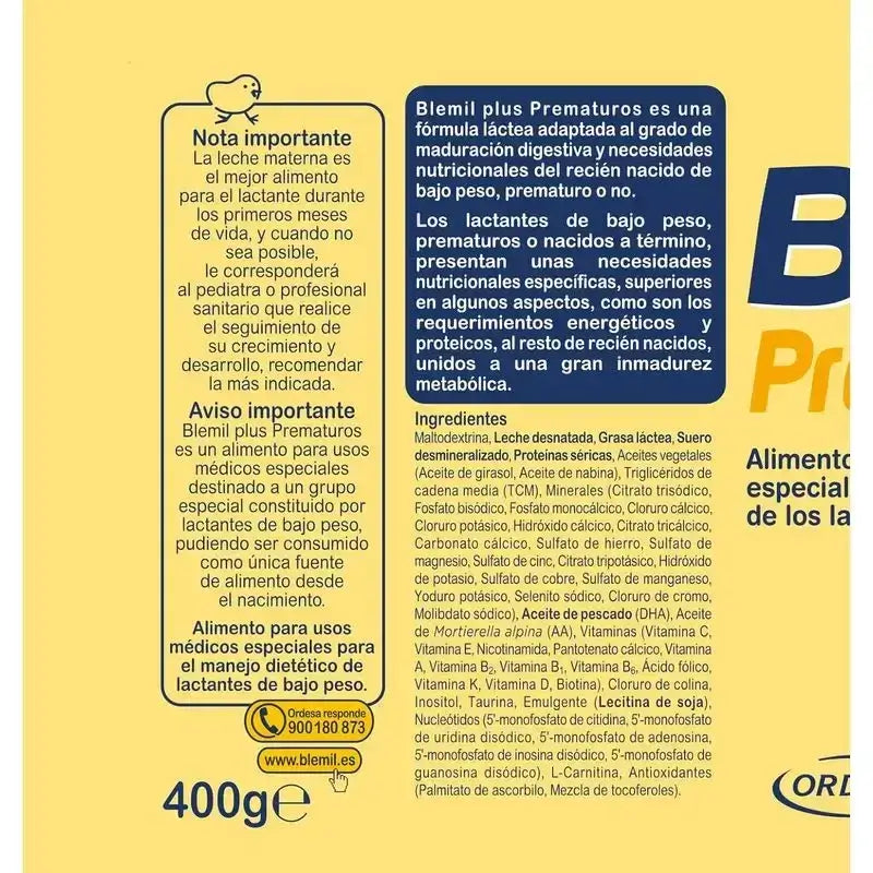 Blemil Plus Premature Infants, Pack 3 x 400g