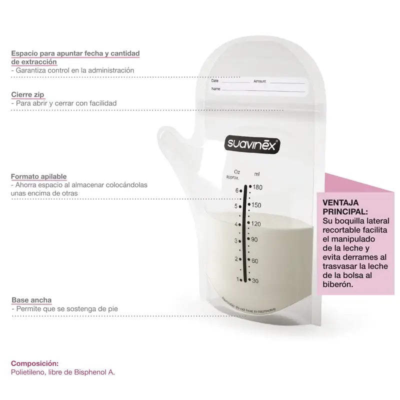 Suavinex Pre-Sterilised Breast Milk Storage Bags 25 pcs.