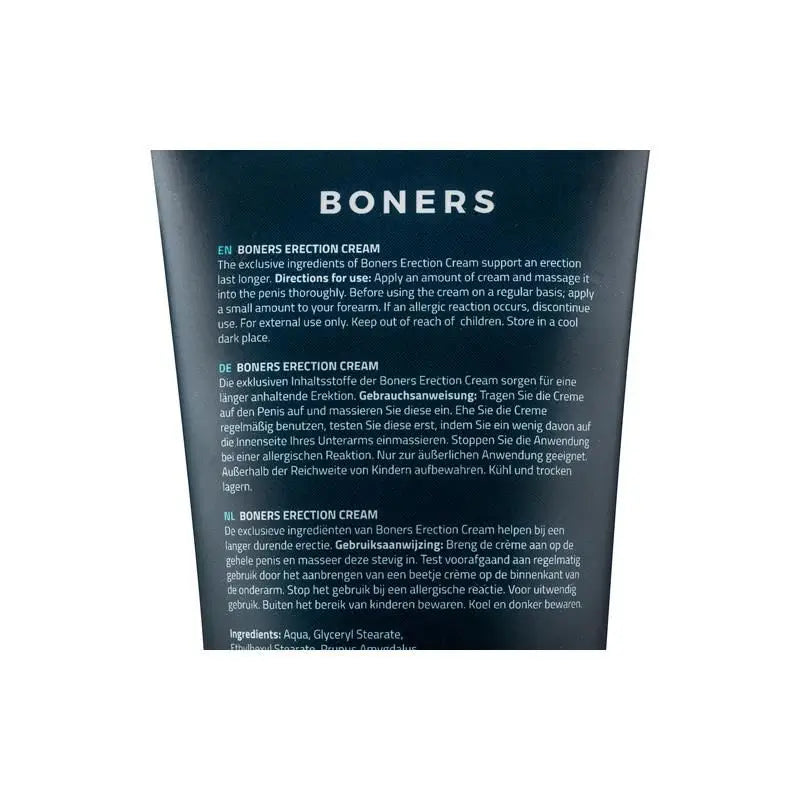 Boners Longer Lasting Erections Cream - 100Ml