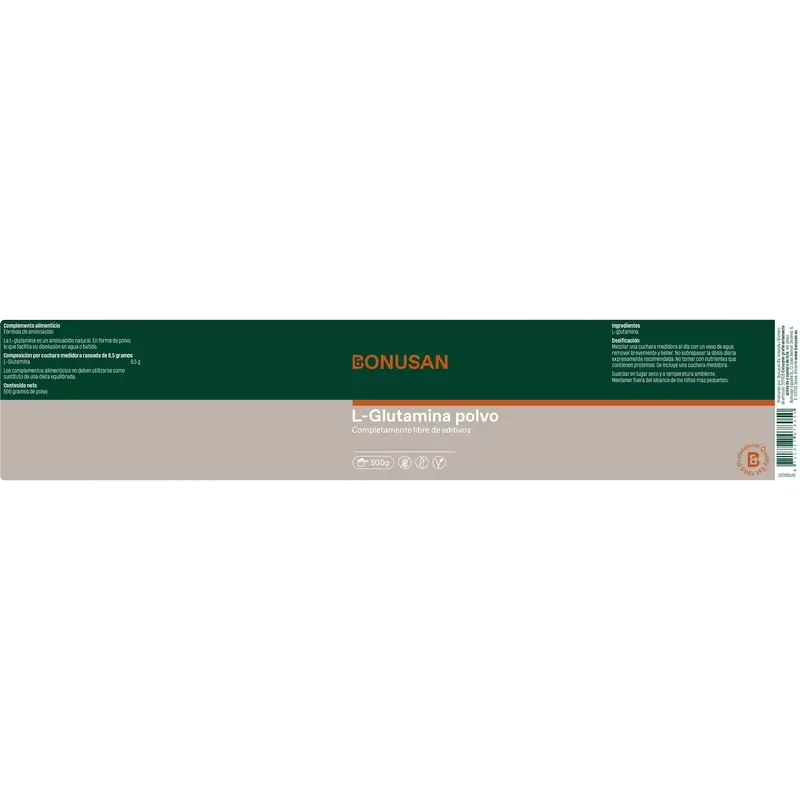 Bonusan L-Glutamine Powder, 500 grams of powder
