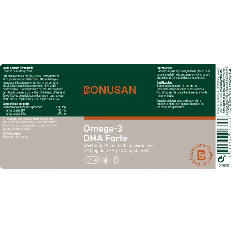 Bonusan Omega-3 Dha Forte, 60 pearls