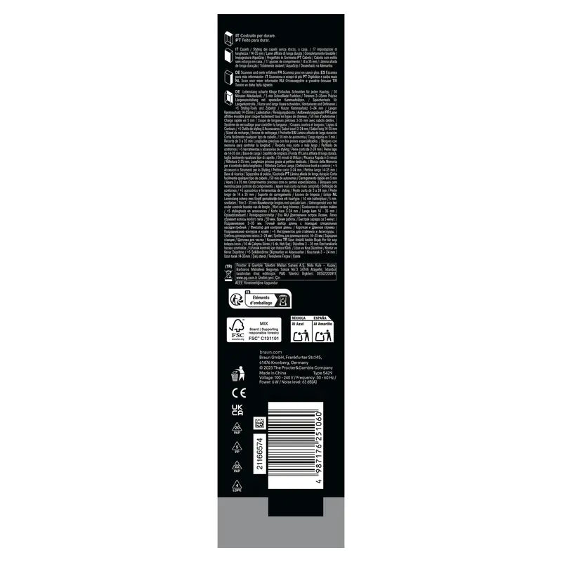 Braun Series 7 Hair clippers 17 Lengths +5 Accessories