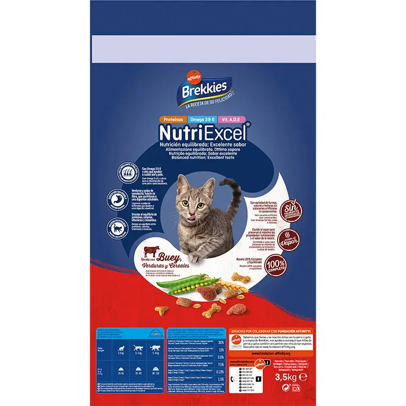 Brekkies Excel Feline Adult Beef, 3.5 kg, cat food