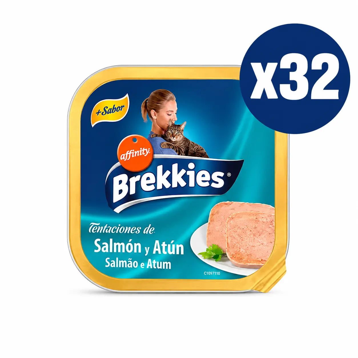 Brekkies Cat Food – Salmon and Tuna, 100 g, pack of 32