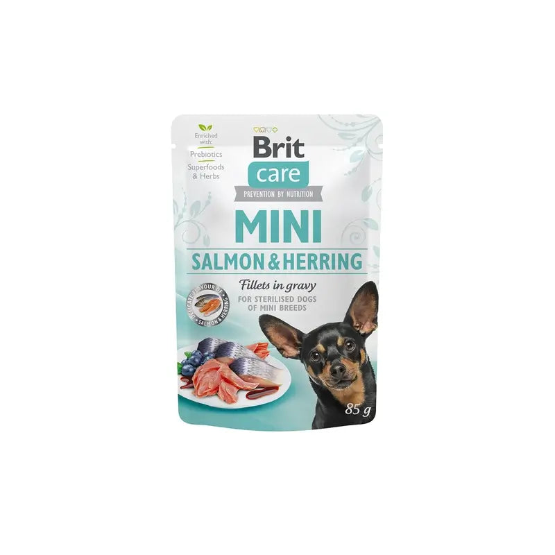 Brit Care Dog Mini Salmon and Herring Pouch 24 x 85 grams
