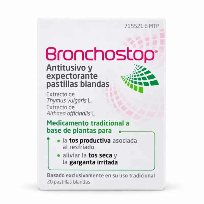 Bronchostop Antitussive and Expectorant Bronchostop, 20 Soft Tabs