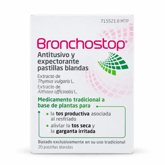 Bronchostop Antitussive and Expectorant Bronchostop, 20 Soft Tabs