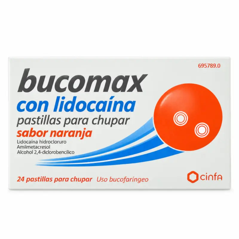 Bucomax Lidocaine Orange Flavour 24 Lozenges