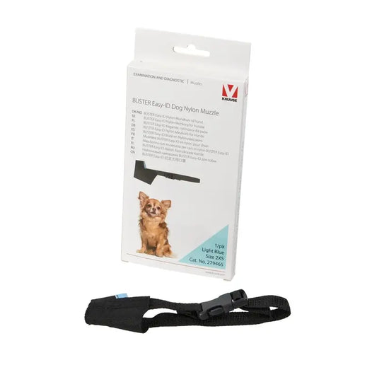 Buster Easy Dog Muzzle – Double Nylon, Extra Small, Blue, 1 piece