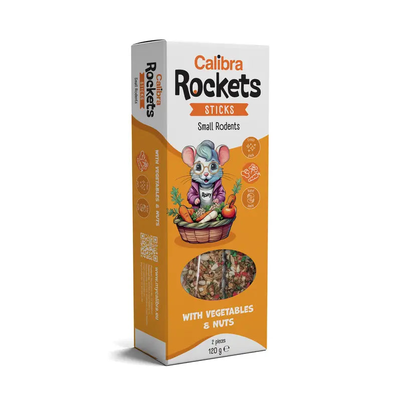 Calibra Calibra Rockets Sticks for Rodents – Vegetables and Nuts 120g