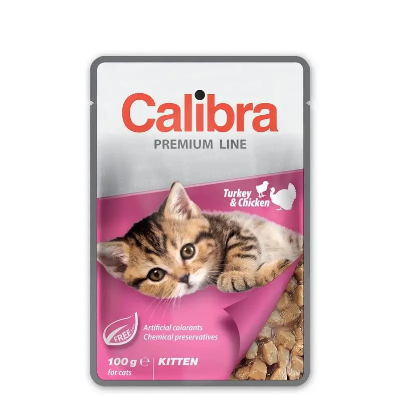 Calibra Cats Kitten Pouch Turkey Chicken Box 24X100Gr