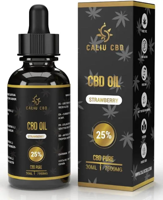 Caliu Pure Cbd Oil 25% 7500Mg Strawberry Cbd 0% Thc, 30 ml