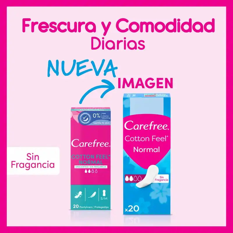 Carefree Cotton Feel Normal Fragrance Free 20Packs