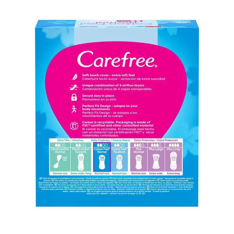 Carefree Cotton Feel Normal Fragrance Free 56pcs