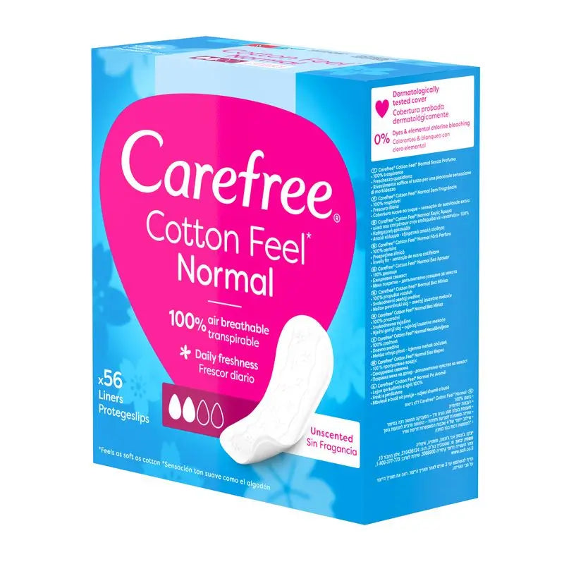 Carefree Cotton Feel Normal Fragrance Free 56pcs