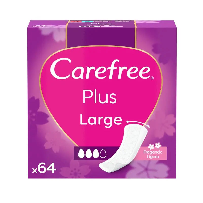 Carefree Plus Large Light Fragrance 64Packs